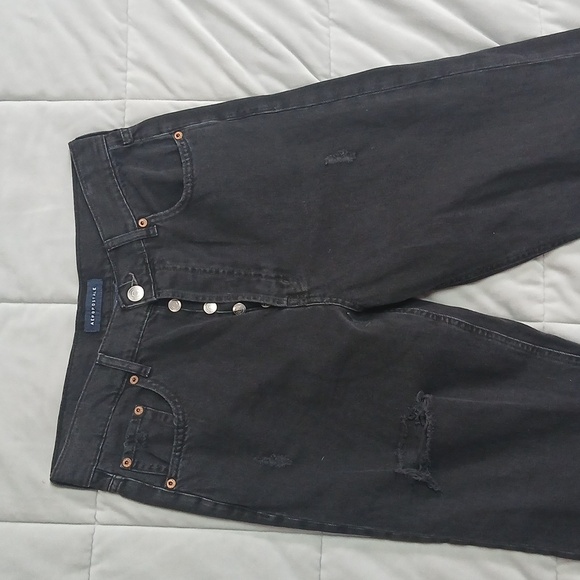 Aeropostale 90's Baggy Distressed Black Jeans Size 10 Reg 1oo% Cotton - Picture 3 of 7
